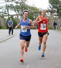 Morpeth Harriers B runner on the 3rd leg in the Northern Mens 6 Stage Road Relay.